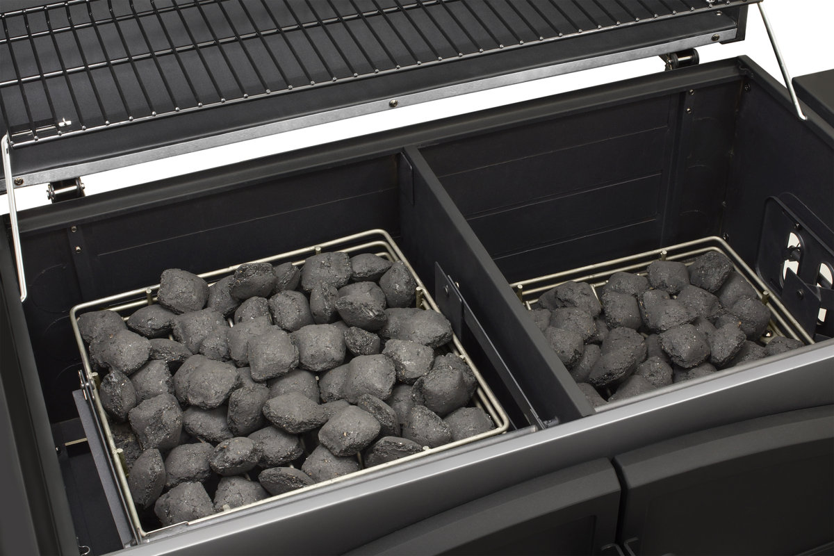 DynaGlo Dual Chamber Charcoal Grill with Side Shelves & Reviews Wayfair