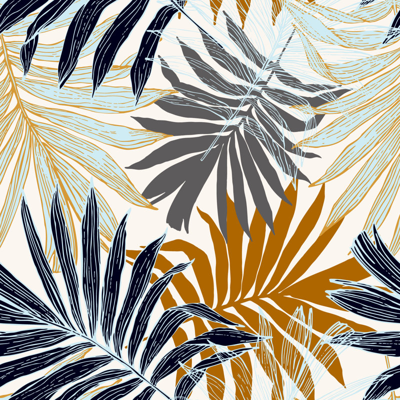 Bay Isle Home Palm Tree Leaves In Silhouette 10 L X 24 W Peel And Stick Wallpaper Roll Wayfair Tropical wallpaper self adhesive peel and stick natural landscape wall mural removable birds wallpaper tropical view wall a quieter take on the classic palm leaf print. palm tree leaves in silhouette 10 l x 24 w peel and stick wallpaper roll