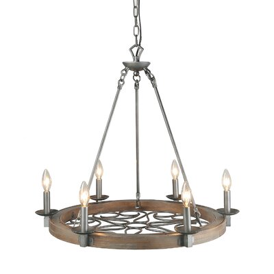 Bakken 6 - Light Unique / Statement Globe Chandelier Fleur De Lis Living