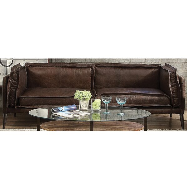 Eilidh Leather Sofa By 17 Stories