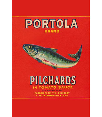 Portola Brand Pilchards Vintage Advertisement Buyenlarge Size 66 H x 44 W