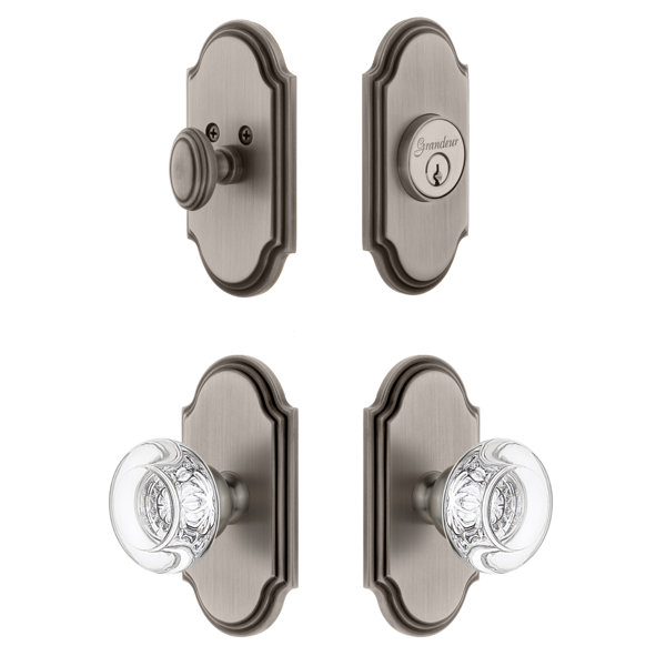 Arc Single Cylinder Knob Combo Pack with Bordeaux Knob by Grandeur
