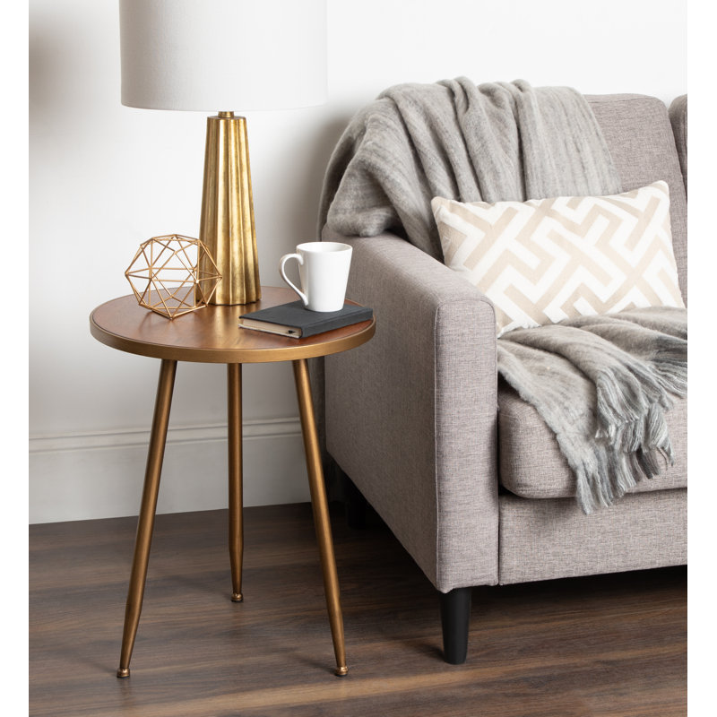 Corrigan Studio Giovani 3 Legged Round Wood And Metal End Table Reviews