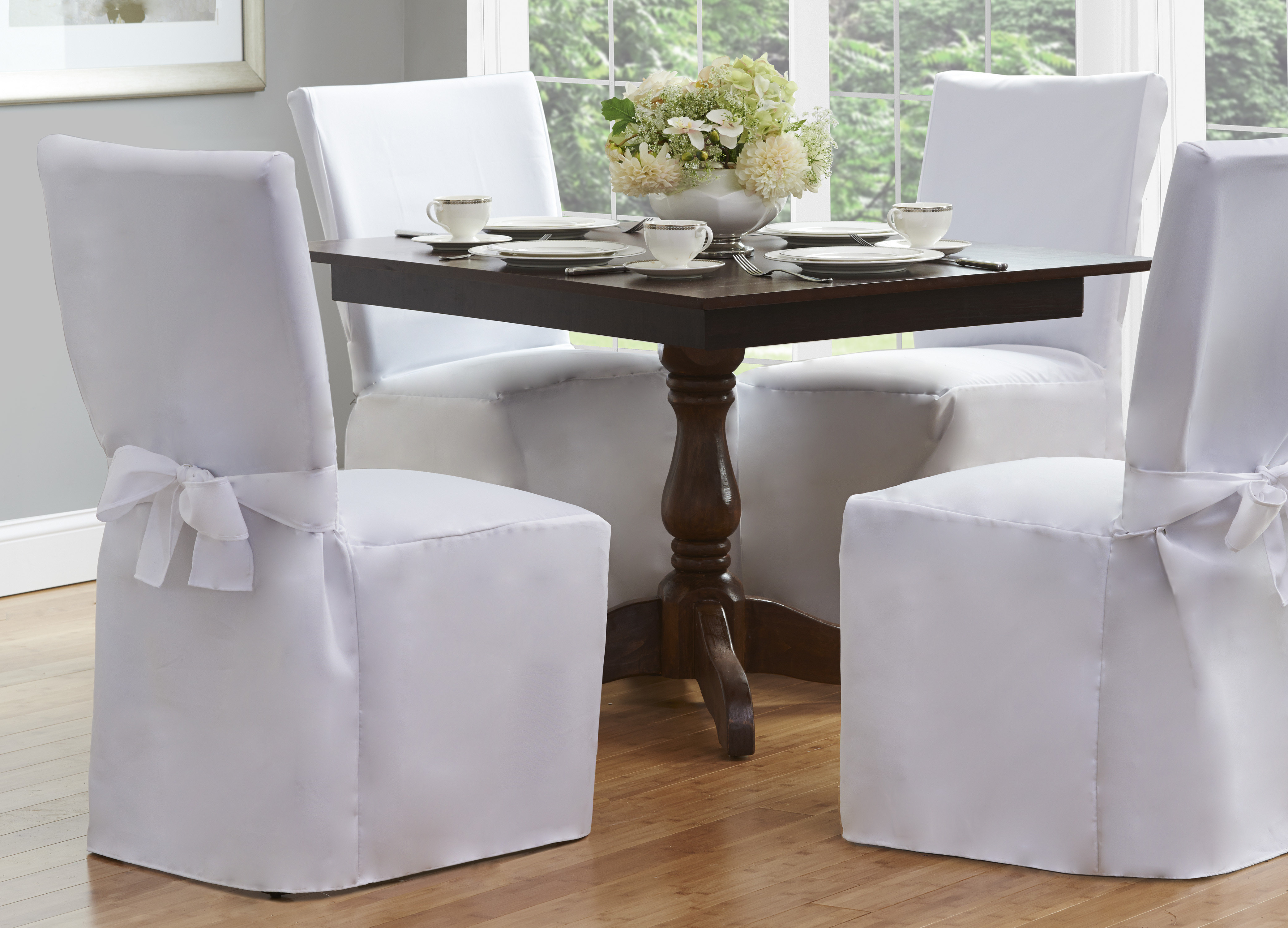 Charlton Home Box Cushion Dining Chair Slipcover Reviews Wayfair Box Cushion Dining Chair Slipcover