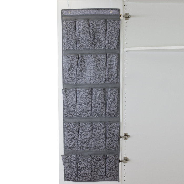 Damask Over The Door 20 Pocket 10 Pair Hanging Shoe Organizer