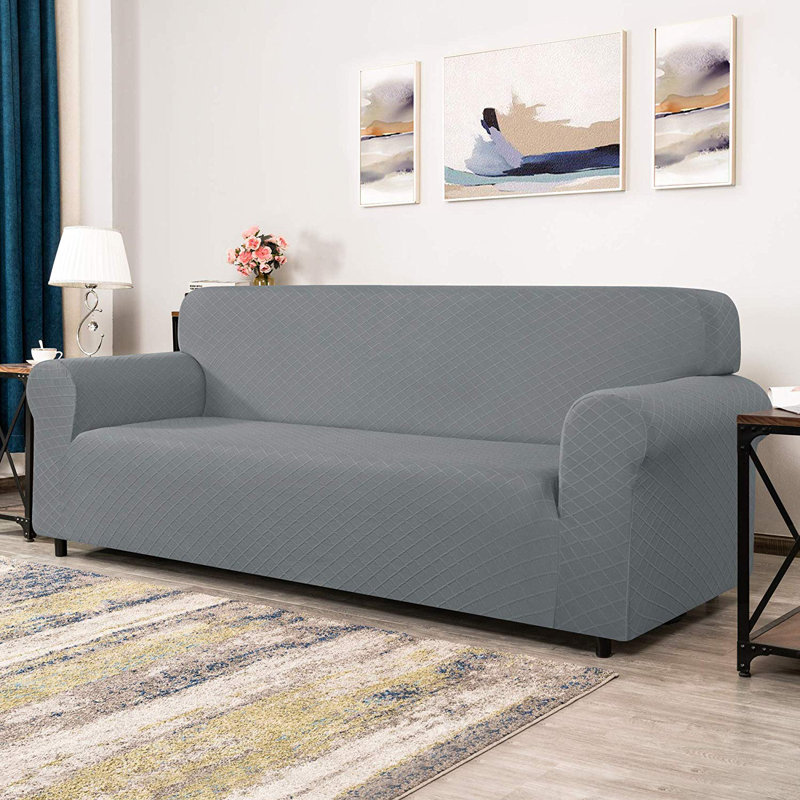 Winston Porter Rhombus Box Cushion Sofa Slipcover Reviews Wayfair Rhombus Box Cushion Sofa Slipcover