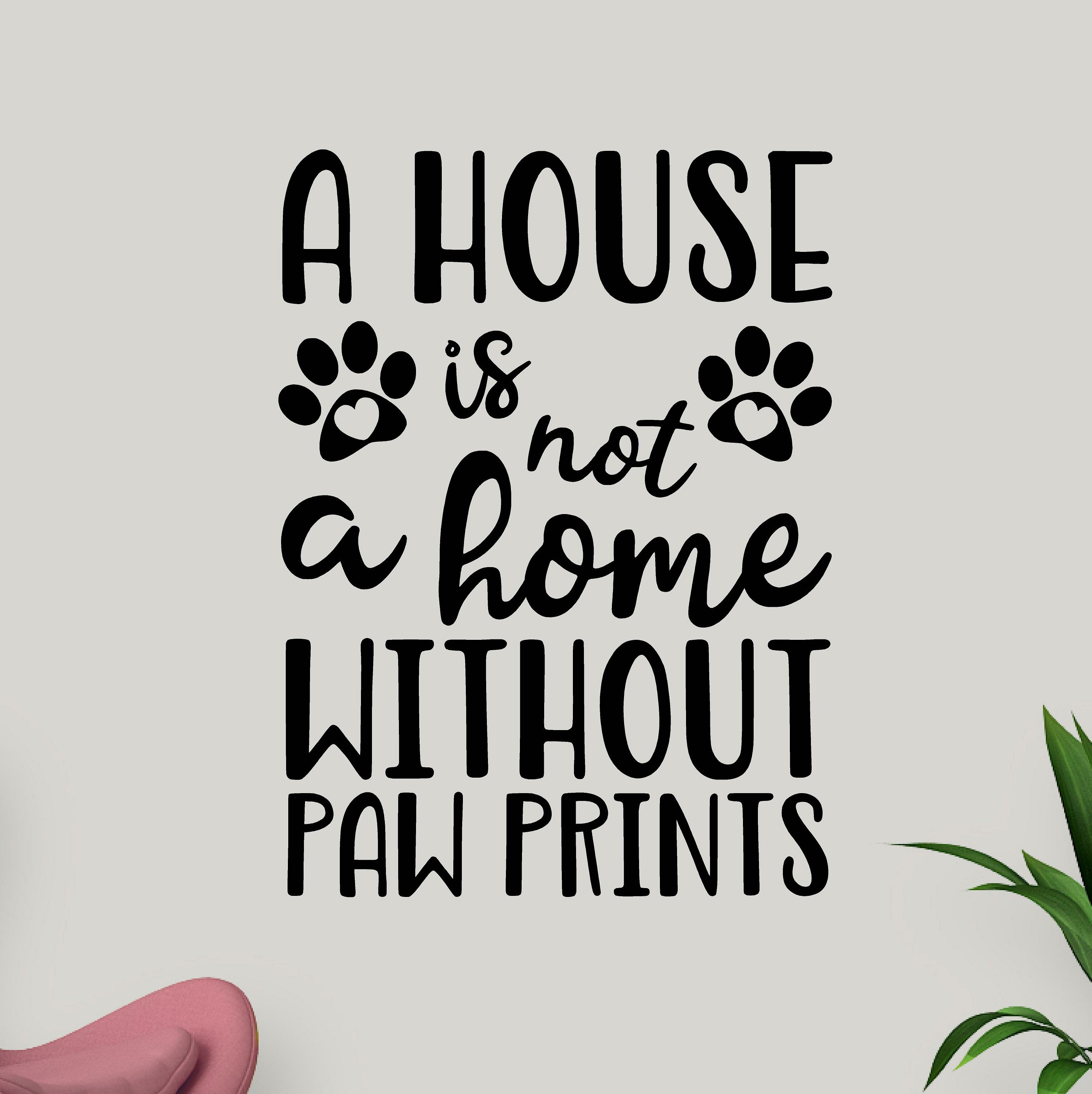 Dog & Cat Wooden Sign Home Decor "Paw Prints" 