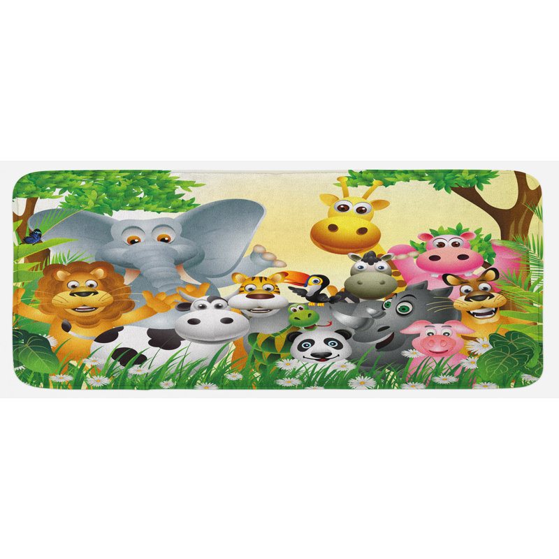 East Urban Home Animals In Jungle Elephant Giraffe Panda Bear Pig