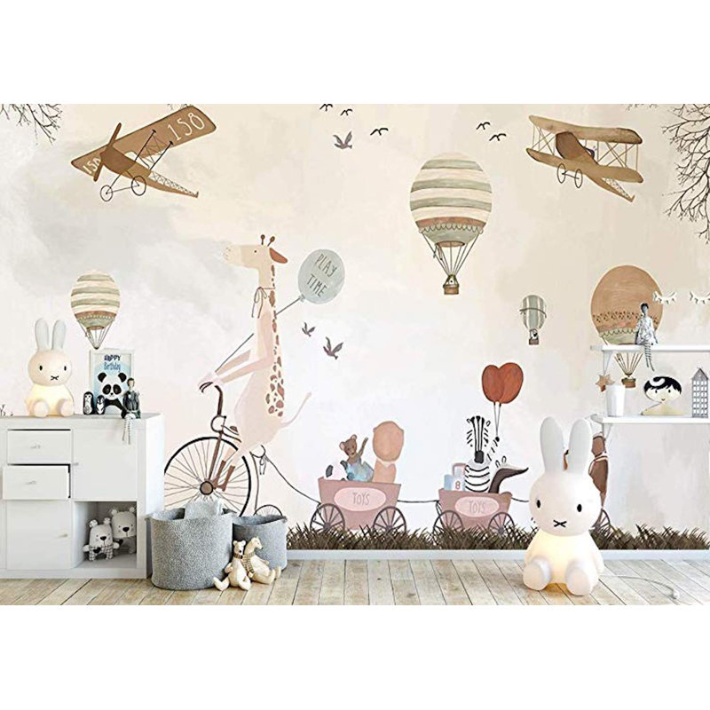 Isabelle Max Ola Vintage Hot Air Balloons And Animals Textile
