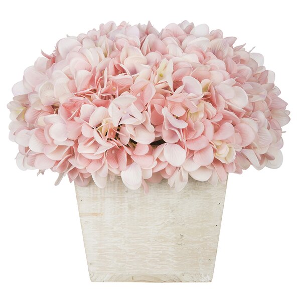 Hydrangea in White-Washed Wood Cube by Lark Manor