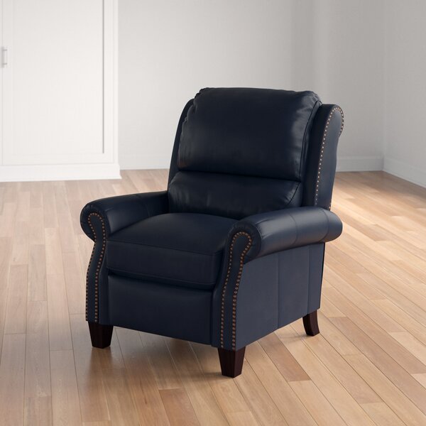 Tavon Leather Manual Recliner By Three Posts