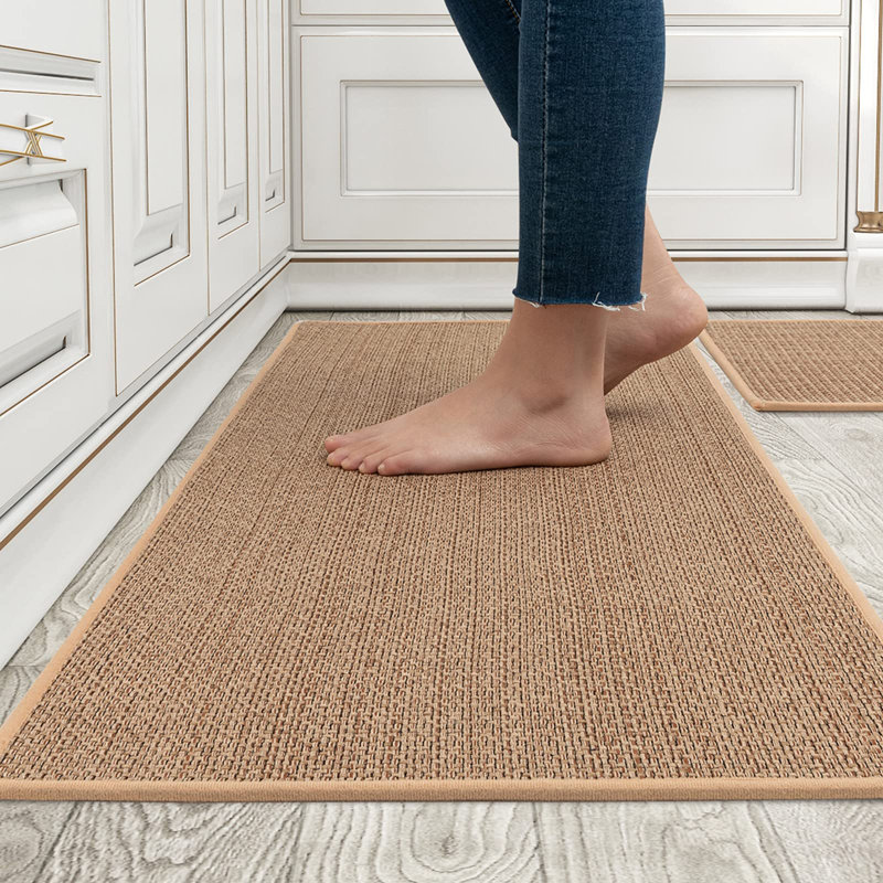 Red Barrel Studio Kitchen Rugs And Mats Washable 2 Pcs Non Skid Natural Rubber Kitchen Mats For Floor Runner Rugs Set For Kitchen Floor Front Of Sink Hallway Laundry Room Wayfair