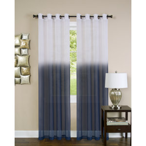 Darvone Essence Solid Sheer Grommet Single Curtain Panel