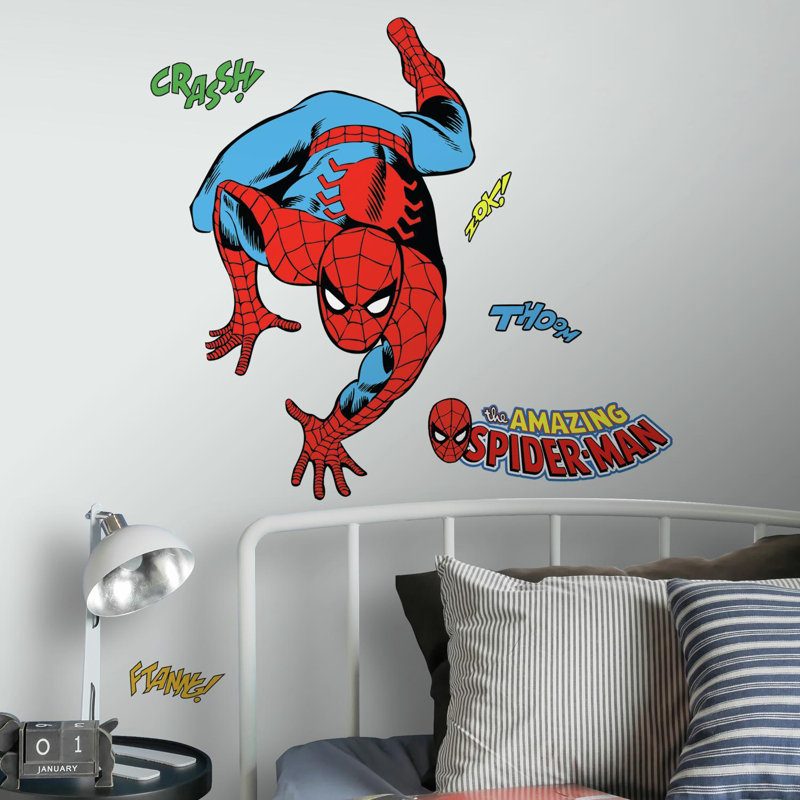 Room Mates Marvel Enterprises Classic Spider Man Comic Peel And Stick Wall Decal Reviews Wayfair