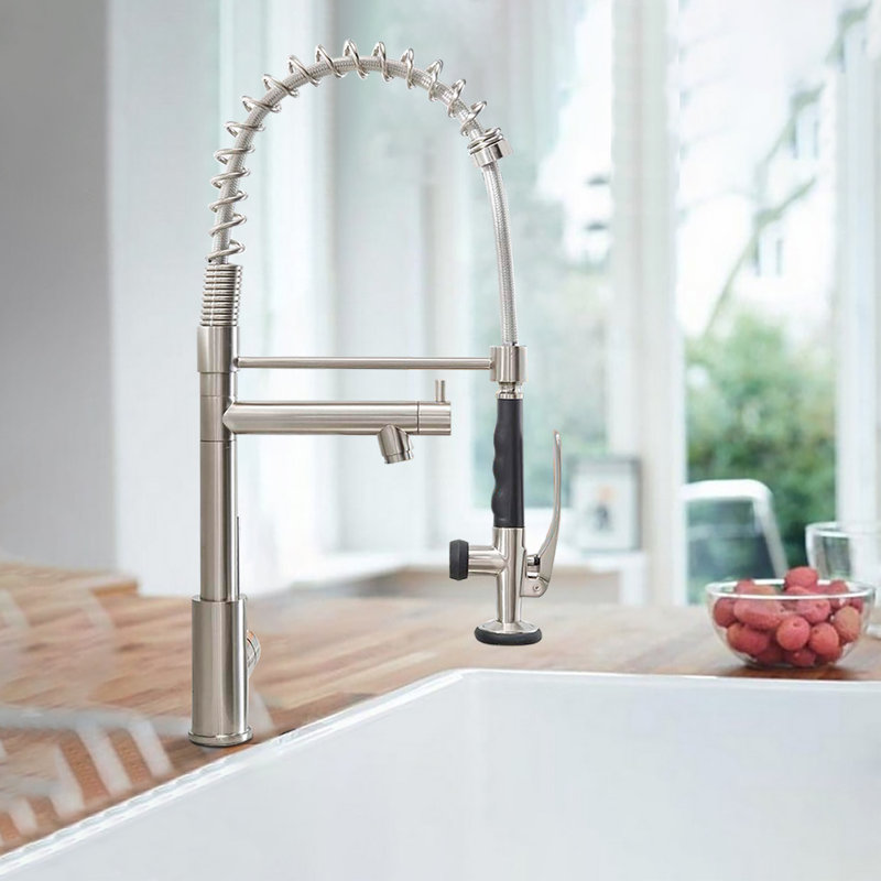 Watqen Pull Down Single Handle Kitchen Faucet Wayfair