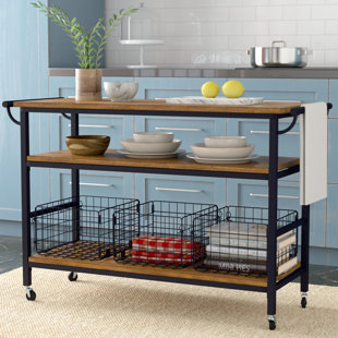Kitchen Islands Carts You Ll Love Wayfair Fresnay Kitchen Island With Wooden Top