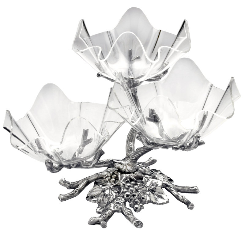 Grape 3-Tiered Acrylic Stand Serving Bowl