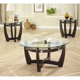 Round Coffee Table Sets You Ll Love Wayfair High West 3 Piece Coffee Table With Gl Top Set