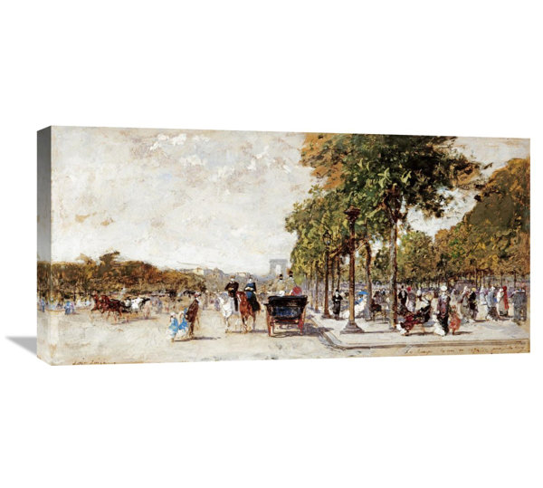 Global Gallery Les Champs Elysees Paris By Luigi Loir Painting Print On Wrapped Canvas