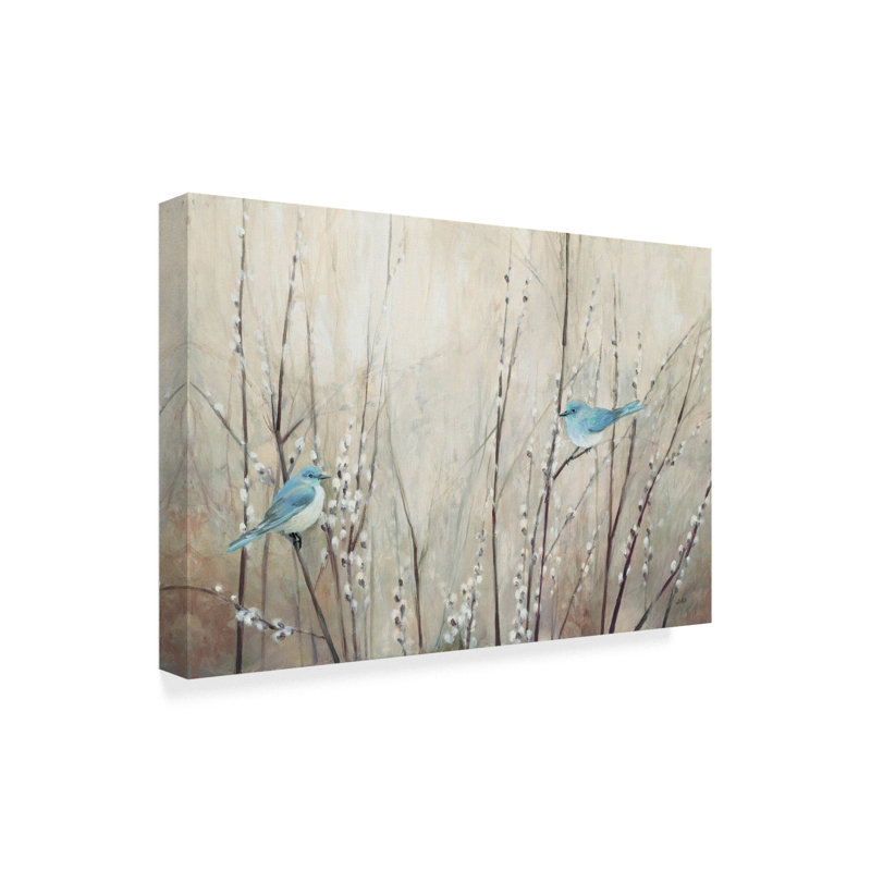 Winston Porter Pretty Blue Birds Acrylic Painting Print On