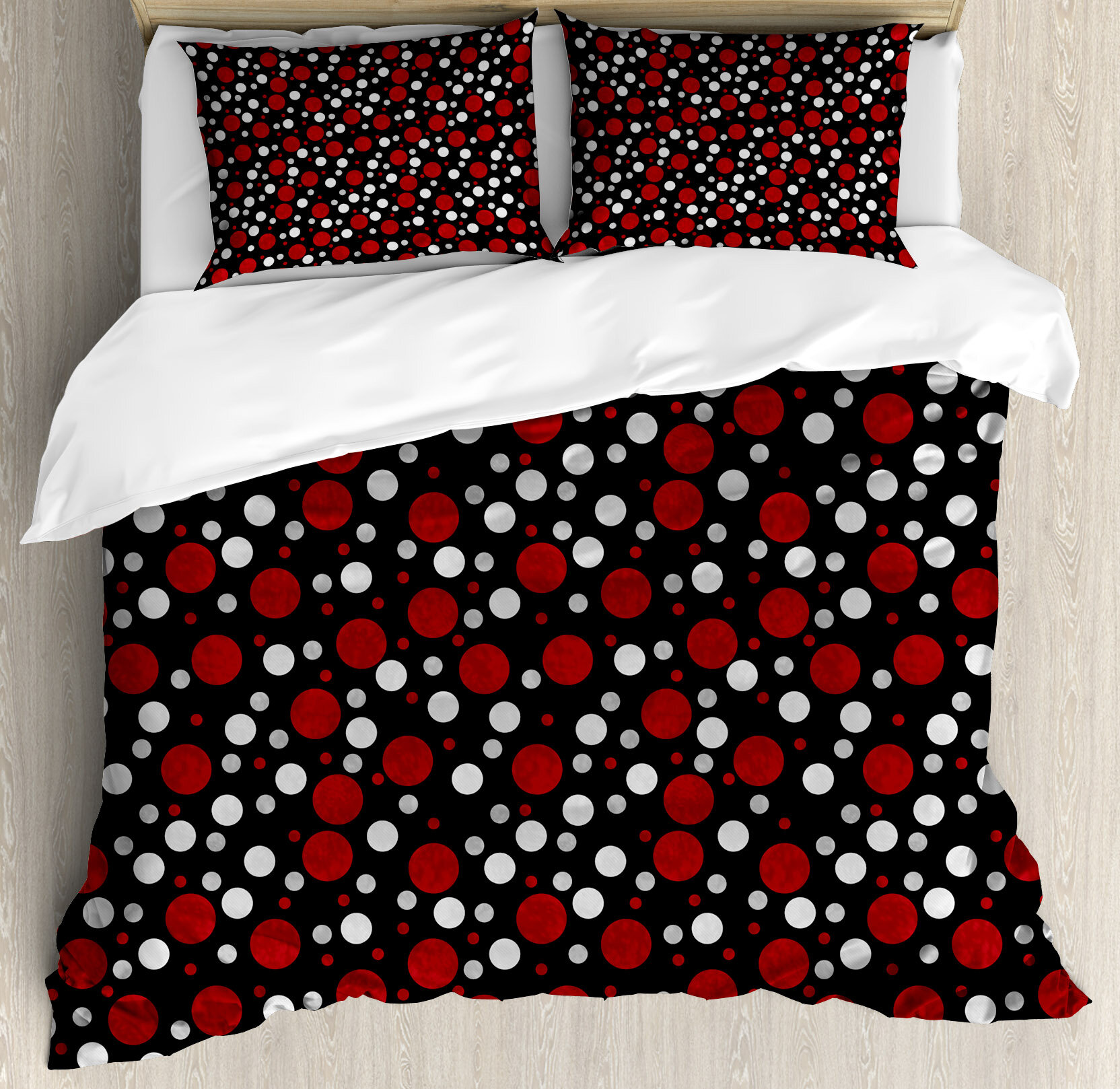 Ambesonne Retro 60s 70s Cartoon Snow Like Polka Dots Circles