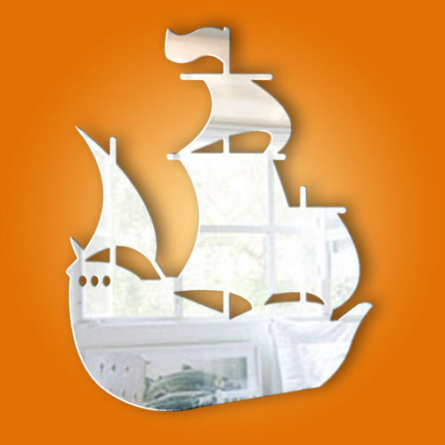 Pirate Ship Mirror Breakwater Bay Size: 60 cm H x 48 cm W x 0.3 cm D