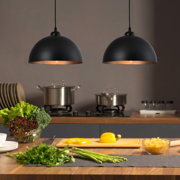 Kitchen with hanging lights clearance