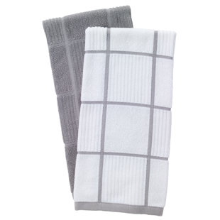 Grey Kitchen Towels You Ll Love Wayfair 2 Piece Solid And Check Parquet Kitchen Dishcloth Set