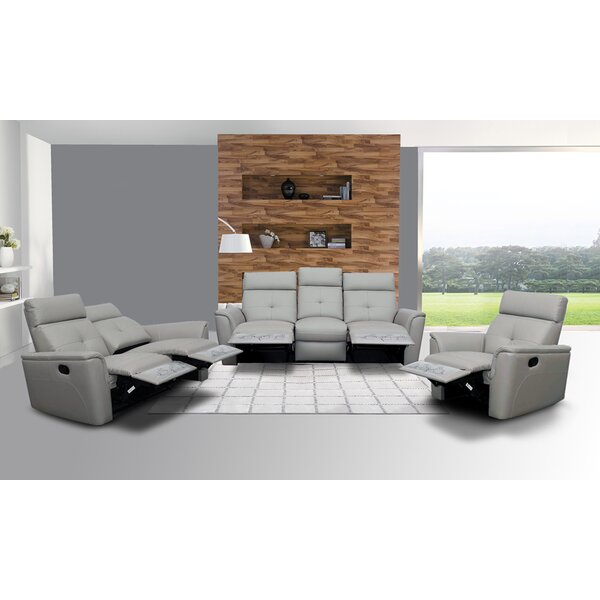 Anastasika 3 Piece Leather Reclining Living Room Set By Latitude Run