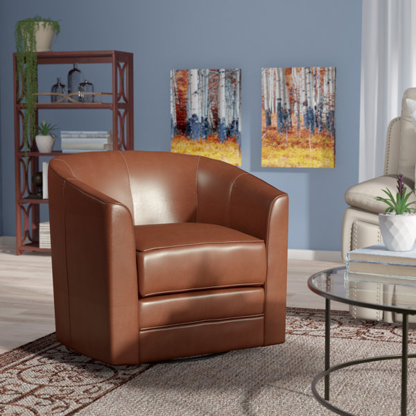 Morefield Swivel Barrel Chair by Andover Mills
