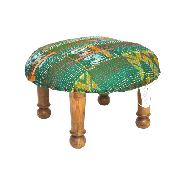 Kantha Stitched Ikat Ottoman By Divine Home Top Reviews