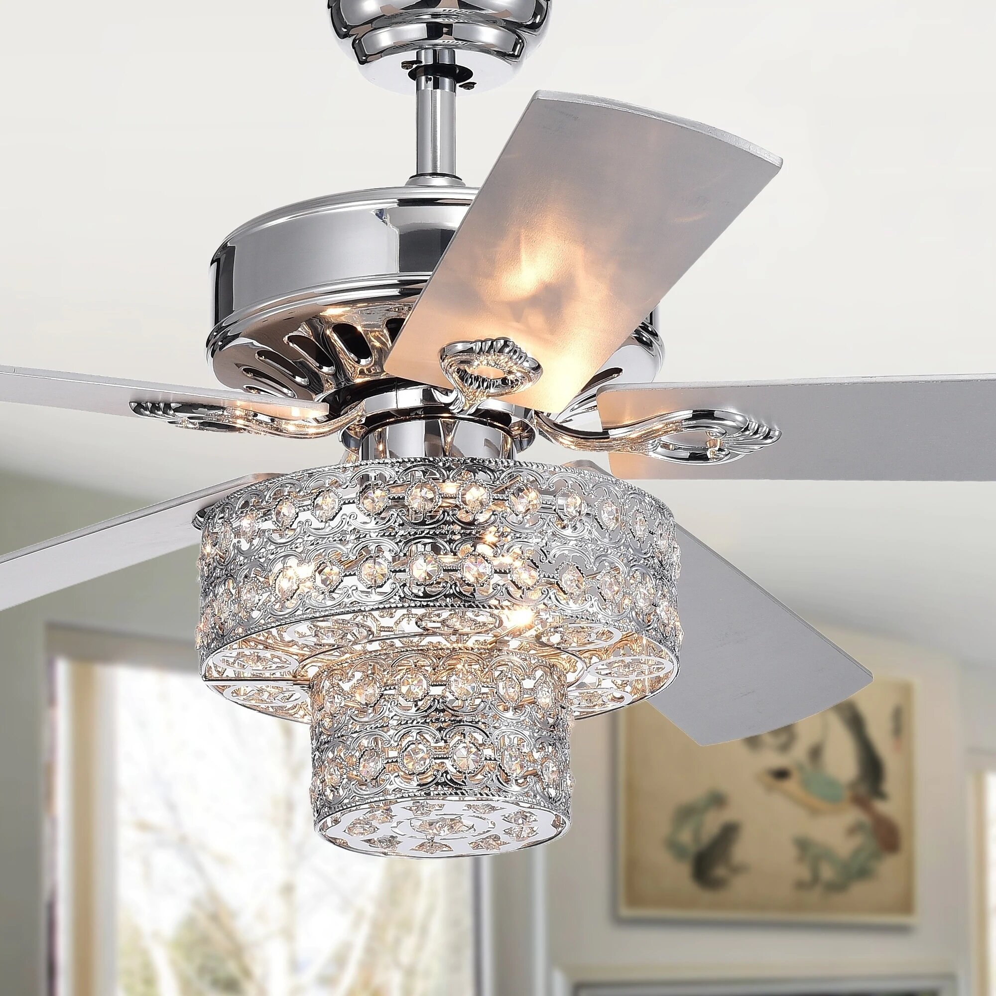 52 Parma Chandelier 5 Blade Ceiling Fan