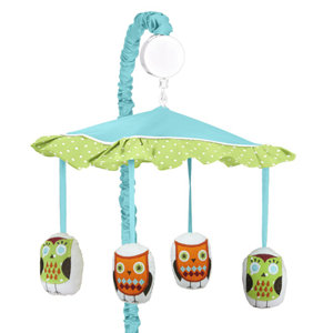 Hooty Turquoise and Lime Musical Mobile