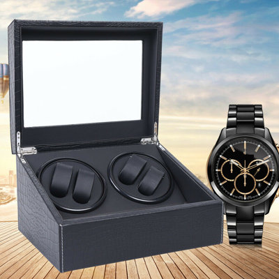 Luxury Automatic Winder Crocodile Display Case Watch Box Latitude Run