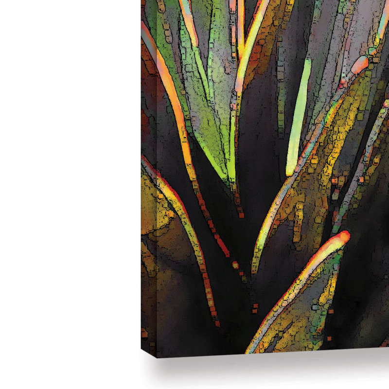Ebern Designs Desert Snake Plant Yellow Print On Canvas
