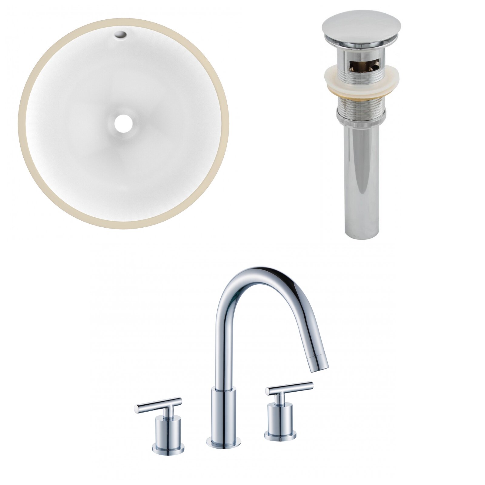 Avanities Ceramic Circular Undermount Bathroom Sink With Faucet And Overflow Wayfair