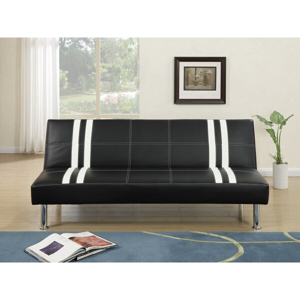 Livengood Faux Leather Adjustable Convertible Sofa By Latitude Run
