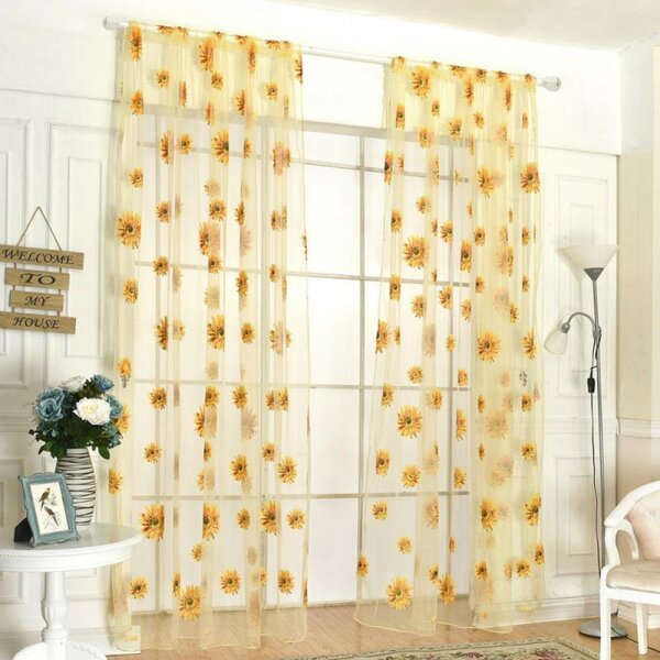 Butterflies & Sunflowers Complete 3 Pc Assorted Sizes Kitchen Curtain Set
