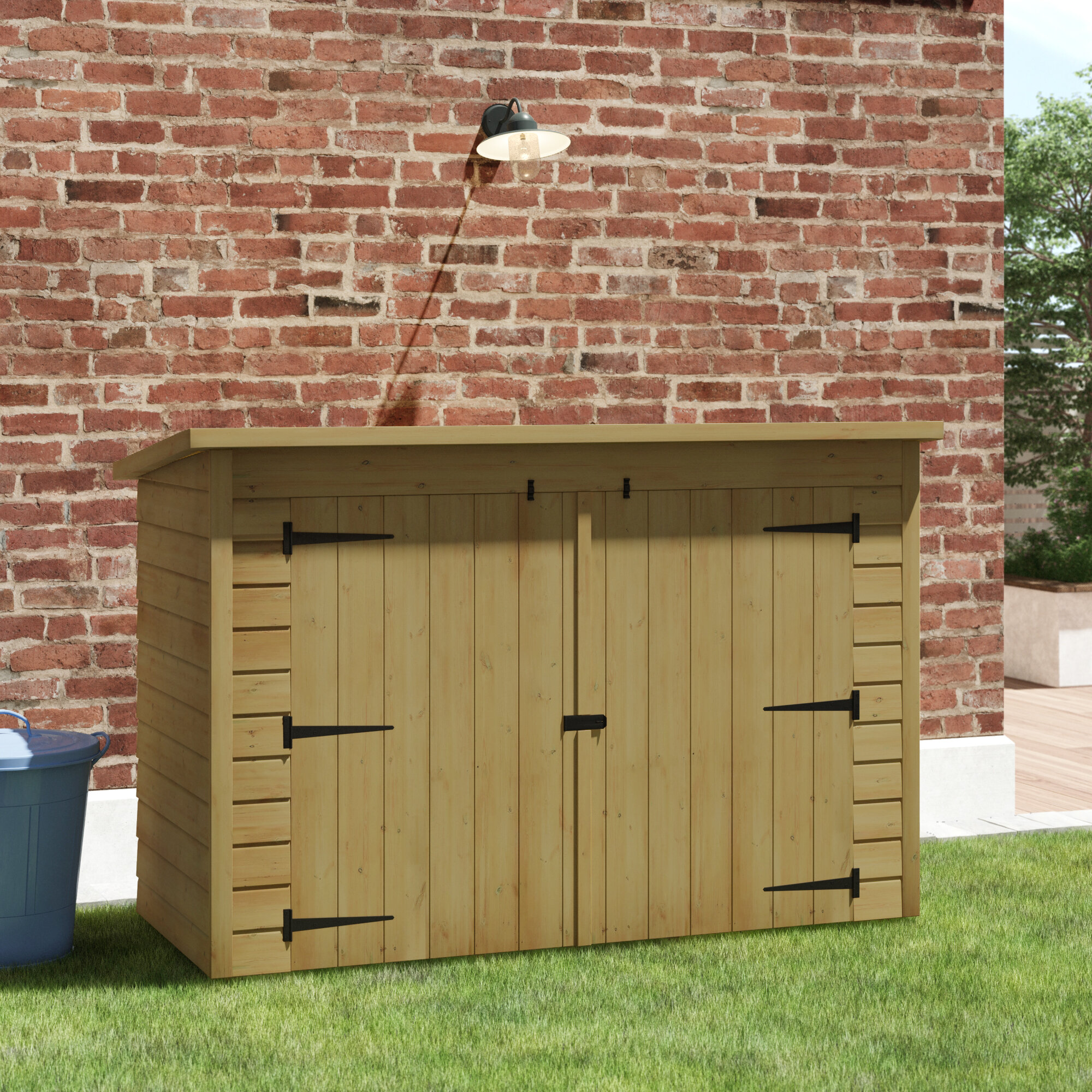 Wfx Utility 7 Ft W X 3 Ft D Tongue And Groove Pent Wooden Bike Shed Reviews Wayfair Co Uk
