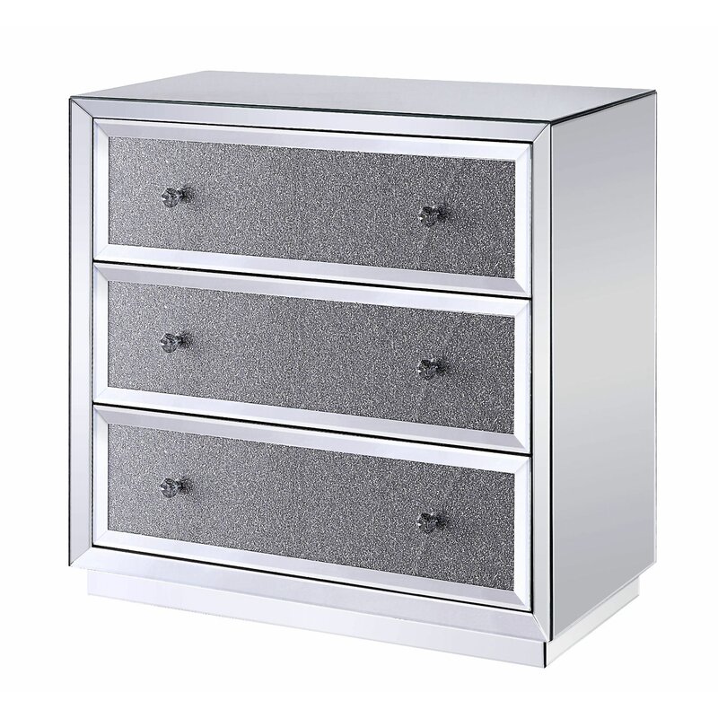 Everly Quinn Adamsville 3 Drawer Mirrored Accent Chest Wayfair