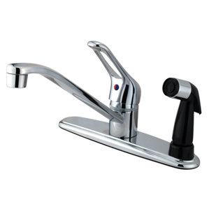 Kingston Brass Wyndham Single Handle Kitchen Faucet with Sprayer