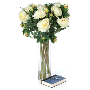 Giant Peony Silk Flower Arrangement in White