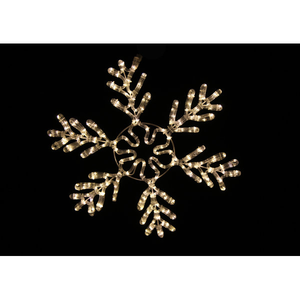 White Rope Lit Snowflake Ice Christmas Decoration by Queens of Christmas