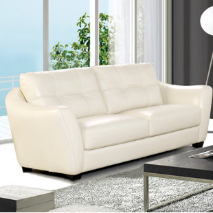 Off White Leather Sofa Wayfair