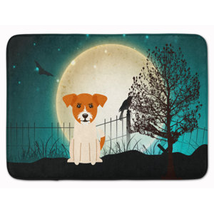 Halloween Scary Jack Russell Terrier Memory Foam Bath Rug