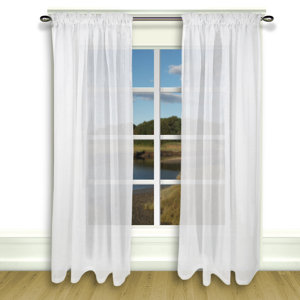 Lucerne Tailored Solid Sheer Rod Pocket Panel Pair (Set of 2)