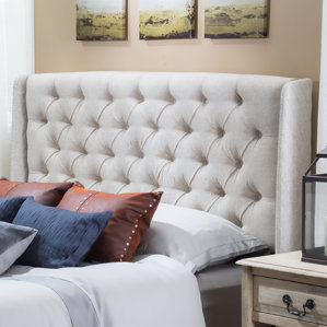 Riley Upholstered Wingback Headboard b..