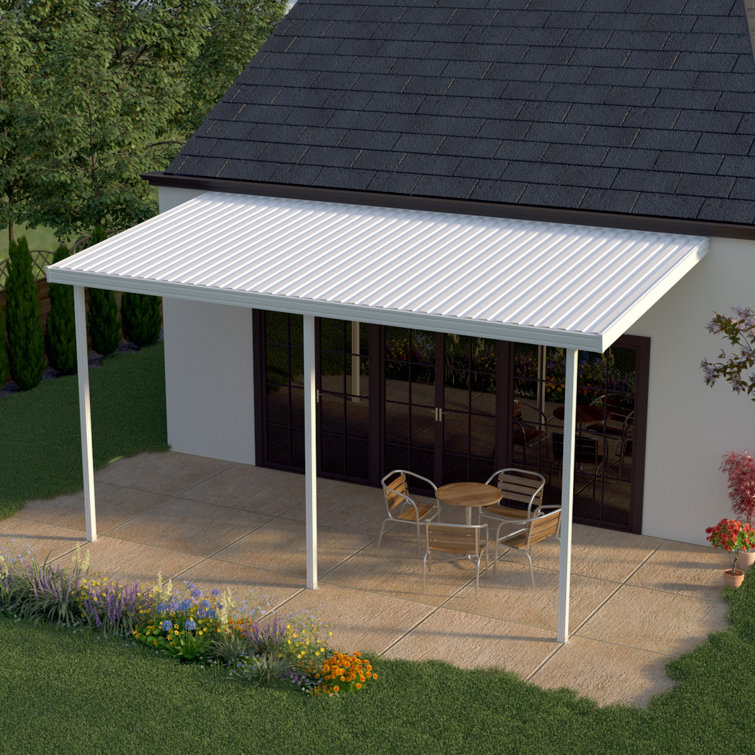 heritagepatios 20 ft w x 8 ft d metal standard patio awning wayfair
