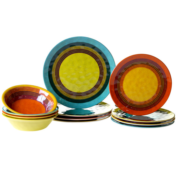 Design Sedona Heavy Weight Melamine12 Piece Dinnerware Set, Service For 4 By Certified International Coupon