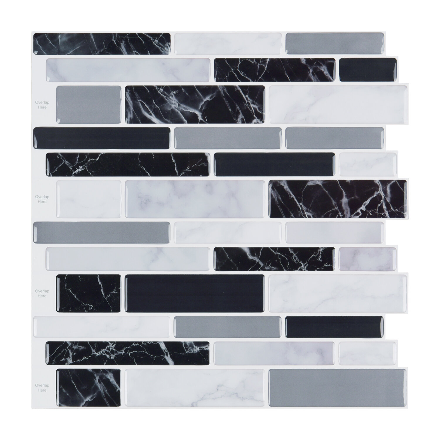 Art3d Peel And Stick Tile For Kitchen Backsplash White Grey Black Marble Reviews Wayfair Ca